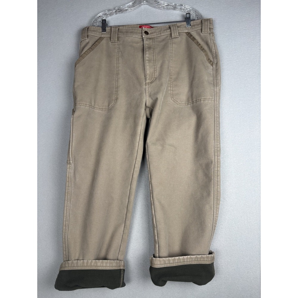Coleman Pants Mens 38x30 Khaki Fleece Lined Outdoor Workwear Utility Fall 2021
